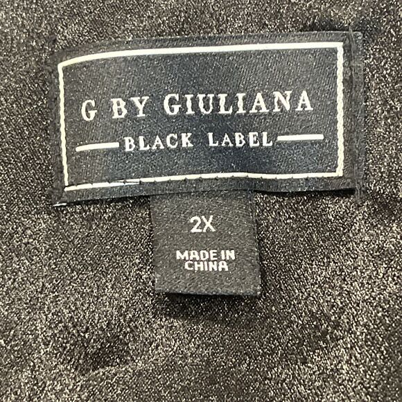 G Giuliana Black Label Plus Sz 2x Satin Blazer Ruched 3/4 Sleeves Dressy Jacket - Picture 7 of 8